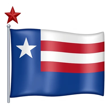 An emoji of the Texas state flag/ a mini American with one star and one white stripe and on red stripe sticker