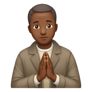 Middle-age African man, praying hands sticker
