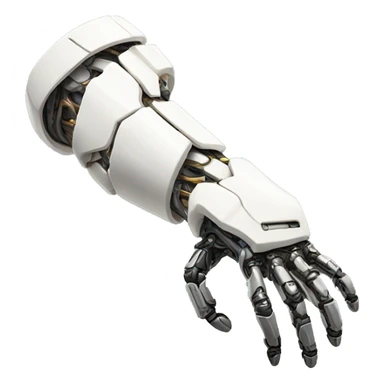 White mechanical cyborg arm and bicep sticker