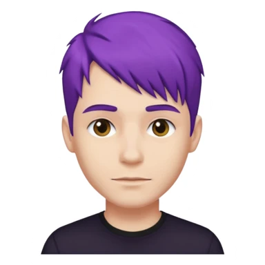 man with purple hair and black shirt sticker