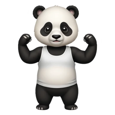 flexing panda bear with tanktop sticker