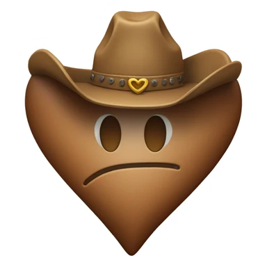 large heart with cowboy hat on top sticker