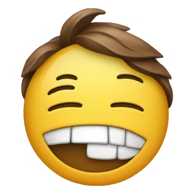 Emoji smiling with sad half sticker