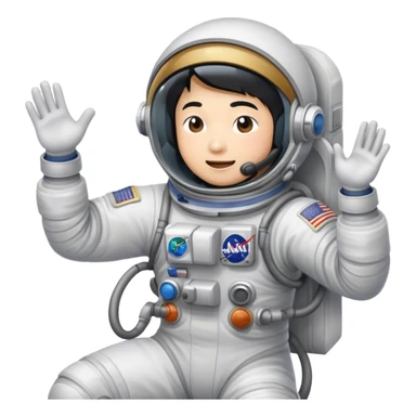 Exercise Asian astronaut  sticker
