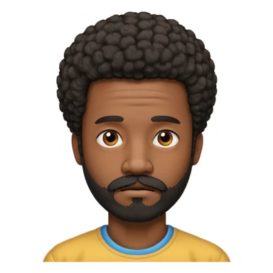 black man with beard, mustache, and short afro sad sticker