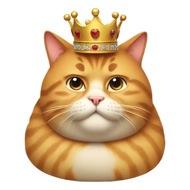 Fat cat with a crown  sticker