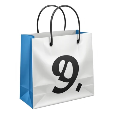 A shopping bag with a bold percent symbol (%) printed on it, symbolizing discounts and shopping benefits. sticker