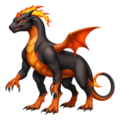 Houndoom-Charmeleon-Fakémon-hybrid-creature (full body)  sticker