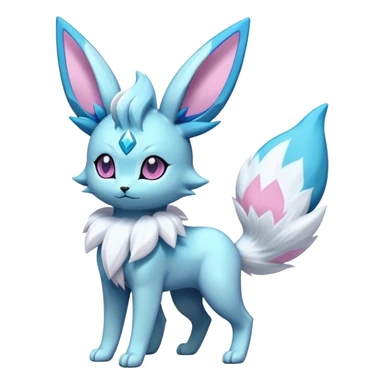 Fluffy futuristic Glaceon-Espeon-Sylveon-Umbreon-hybrid, full body sticker