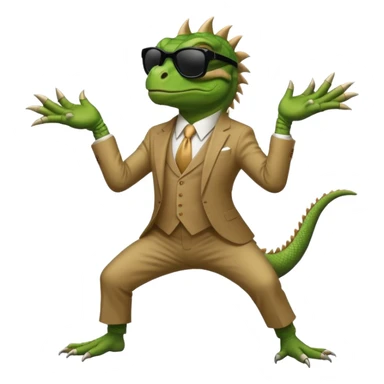 capitalist iguana banker godfather with black sunglasses breakdance sticker