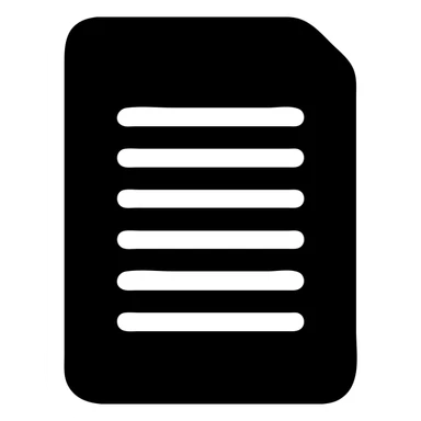 minimal solid white icon for a weekly list on black background, Netflix UI style, bold geometric notepad or paper with seven short horizontal lines, no text sticker
