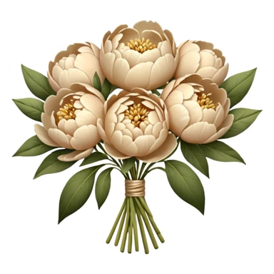 Beige Peonies bouquet sticker