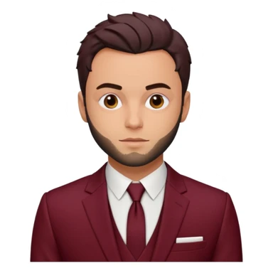 Jack Falahee with maroon suit sticker