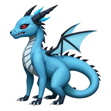 Edgy gothic evil dark Salandit-Glaceon-Salamence-hybrid-fusion (full body) sticker