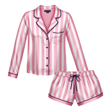 Striped pink and white silk Victoria’s Secret pajama set sticker
