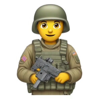 soldier holding computer keyboard sticker