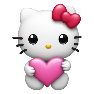 Pink Hello kitty with love hearts  sticker