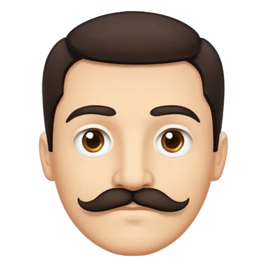man face with mustache, medium eyes, medium light skin, dark hair, no neck sticker