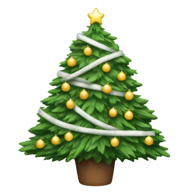 Christmas tree with white garland  sticker