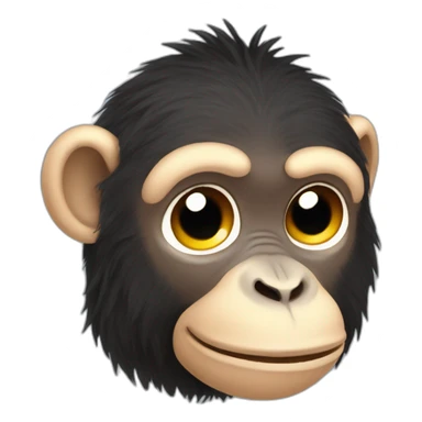 Cute plush fat chimp sticker