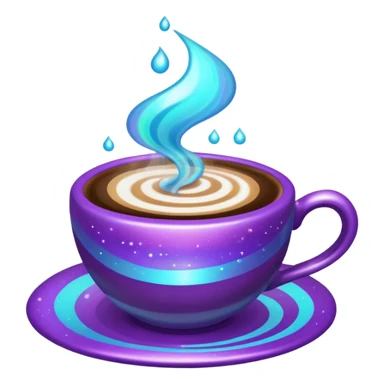 glitter cian and purple coffee
 sticker