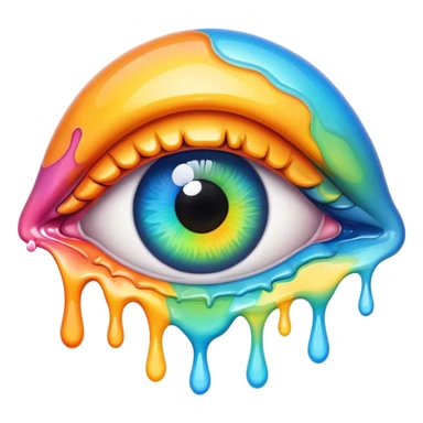 melted surreal colorful eye sticker