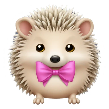 hedgehog with a pink bow sticker
