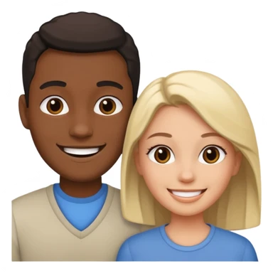 Black and white couple sticker