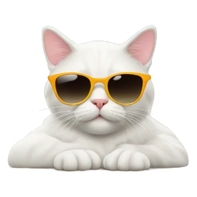 cat with sunglasses at the beach sticker