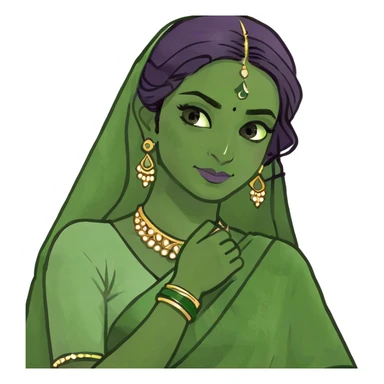 Pakistani girl wearing a purple sari  sticker