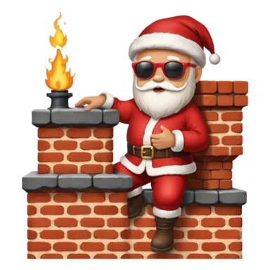 Hot santa on a chimney sticker