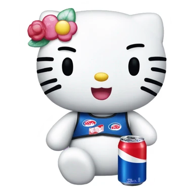 hello kitty with pepsi sticker