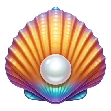 Sea shell with pearl sticker