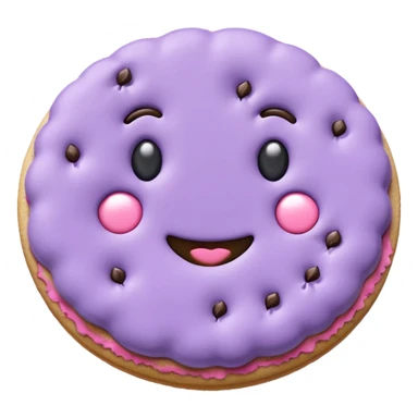realistic a pastel purple cookie with soft crumbly texture sticker