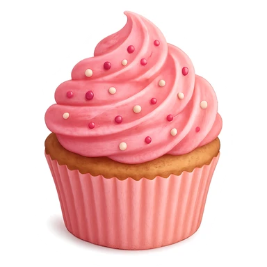 pink cupcake, digital illustration sticker