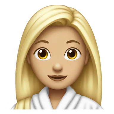 pretty blonde girl in bath robe with hair towel sticker