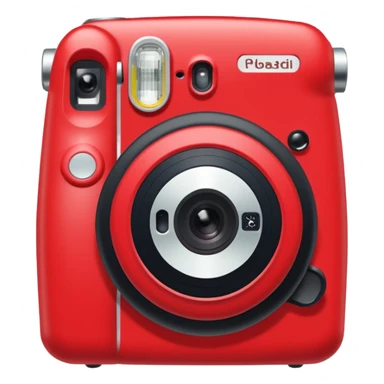 red  instax polaroid camera sticker