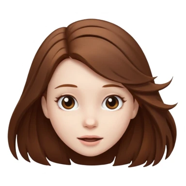 girl with brown hair and pale skin flipping their hair sticker