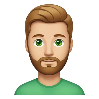 2 Man with light brown hair combed upwards. With soft beard and green eyes sticker