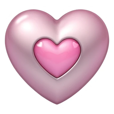 platinum heart with one mini pink heart inside of it  sticker