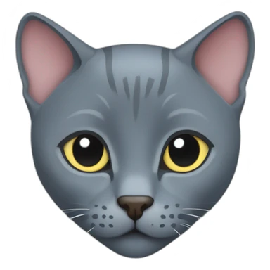 Russian blue cat with heart sticker