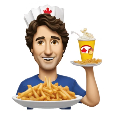 Justin trudeau mange une poutine sticker