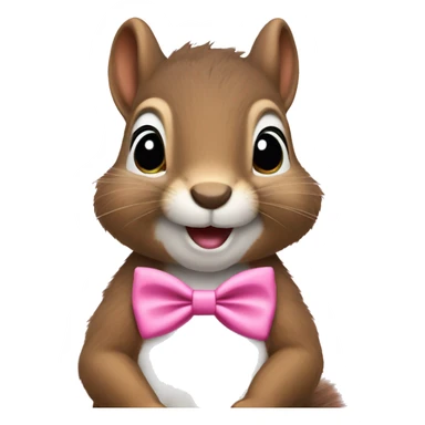 Squirrel with pink bow tie sticker