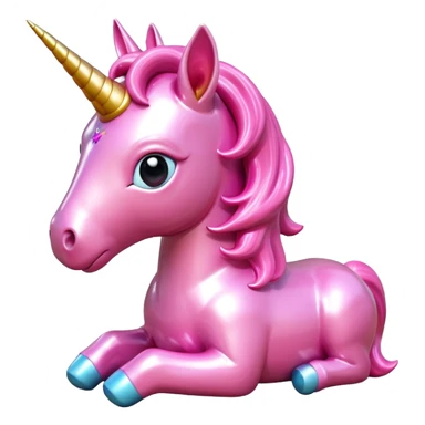   jeff koons style art pink baby unicorn sculpture  sticker