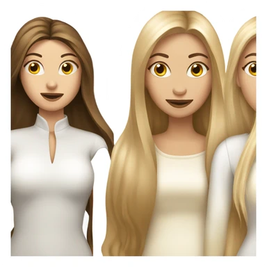 beautiful woman with long straight blonde hair kissing beautiful woman with long straight brown hair sticker