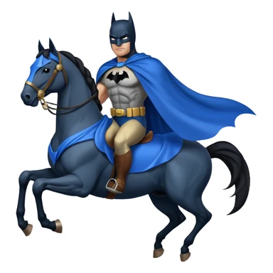 Batman on a horse in blue sticker