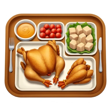 rectangle tray meal with chicken sticker