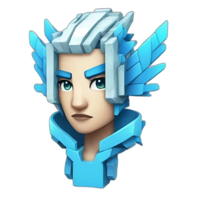 Minecraft Articuno Cyberpunk Head sticker