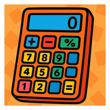 colorful cartoon style calculator sticker