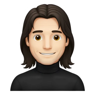 long haired man in turtle neck sticker